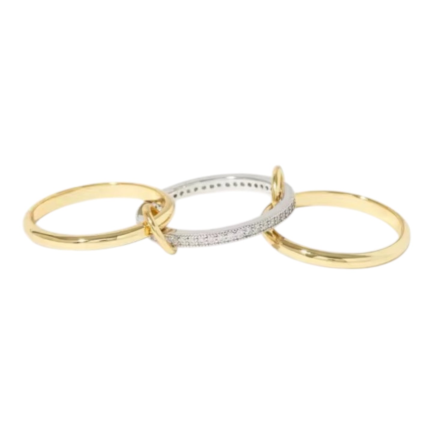 Ring 3/1 - Acero Inoxidable con baño en oro 18k