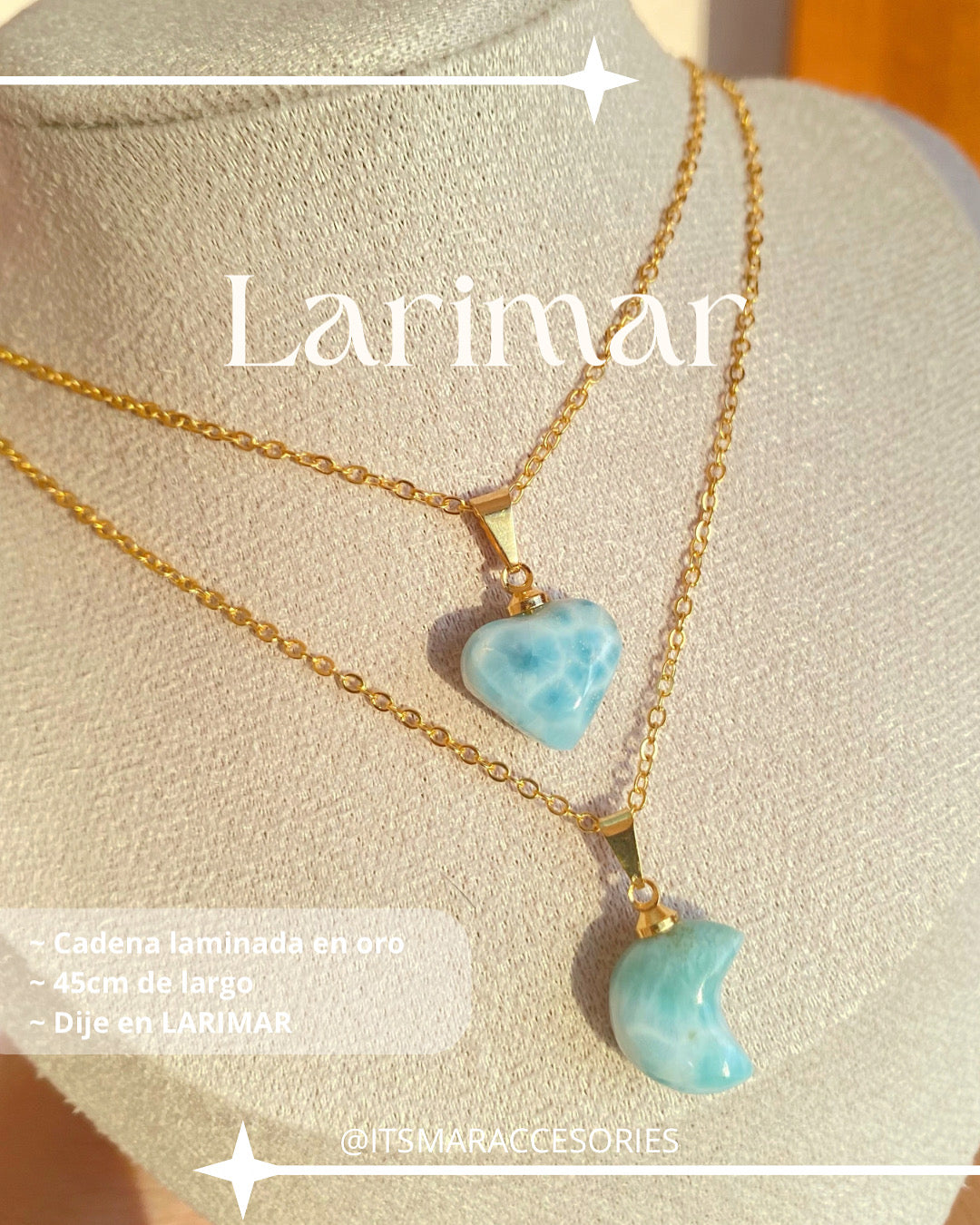 Necklace Natural Stone - Larimar