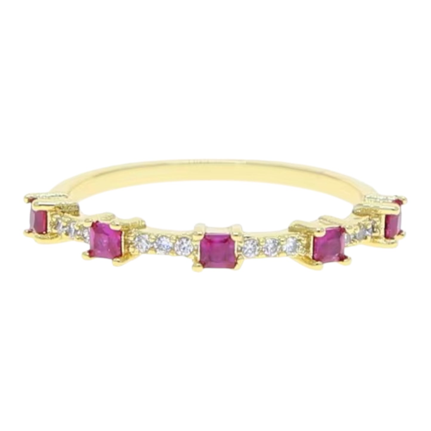Anillo baño en oro 18K con circonita cúbica