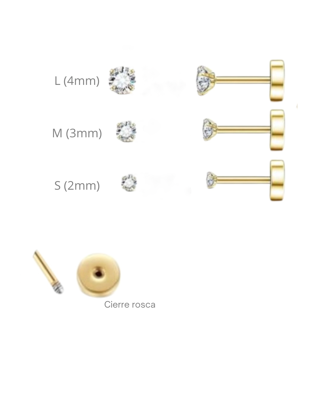 Mini studs en acero inoxidable