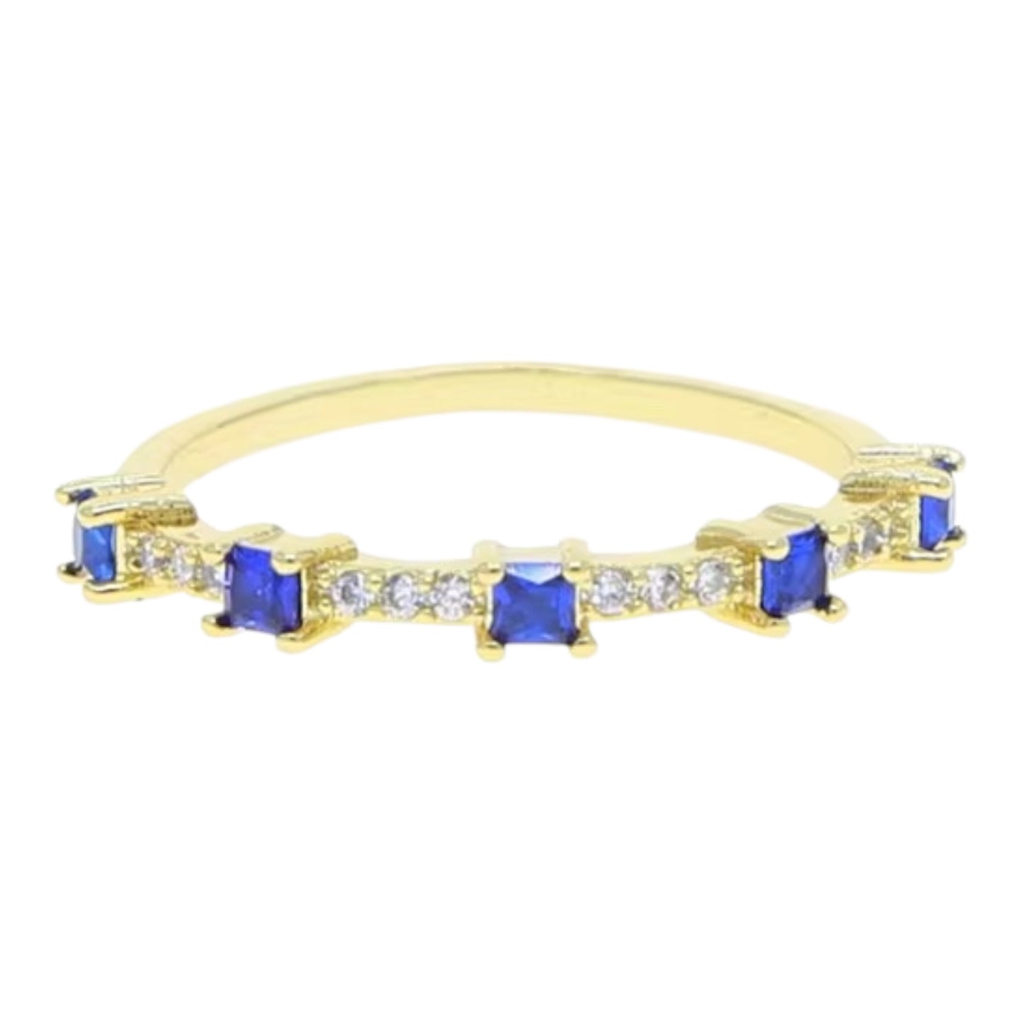 Anillo baño en oro 18K con circonita cúbica