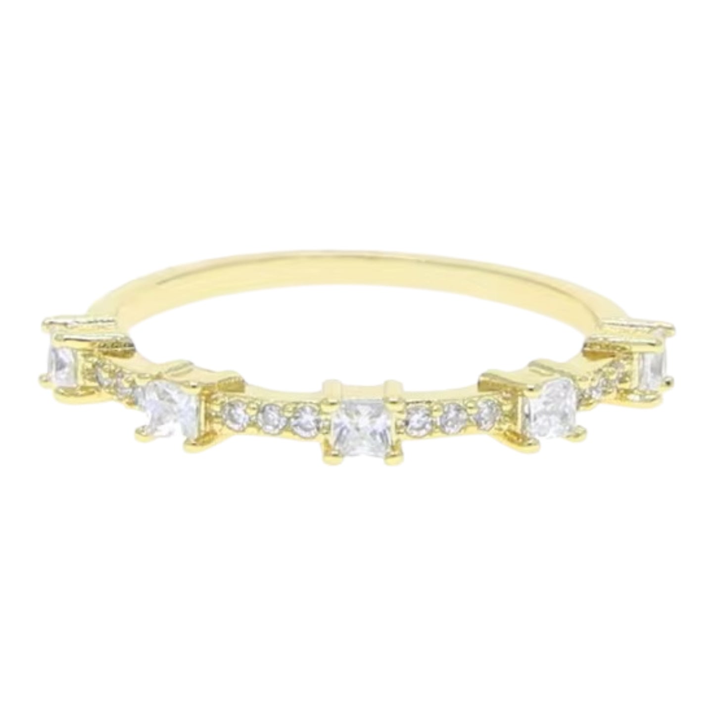 Anillo baño en oro 18K con circonita cúbica