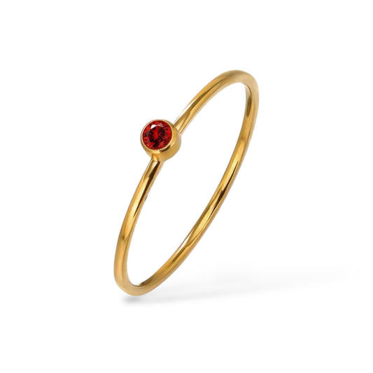 Anillo Fino Clásico - Acero Inoxidable con baño en oro 18k