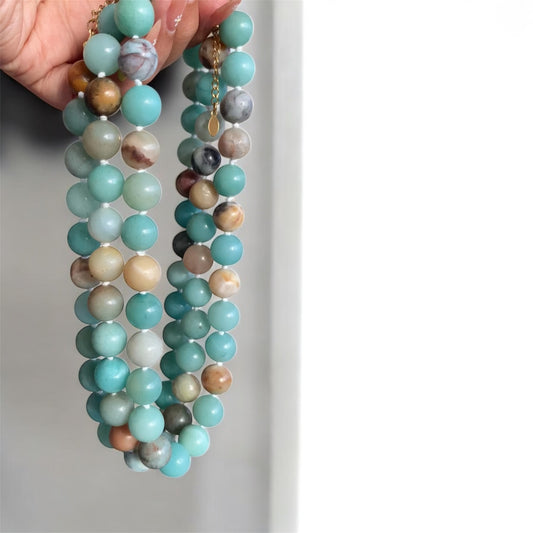 Necklace Natural Stone - Amazonita 12mm