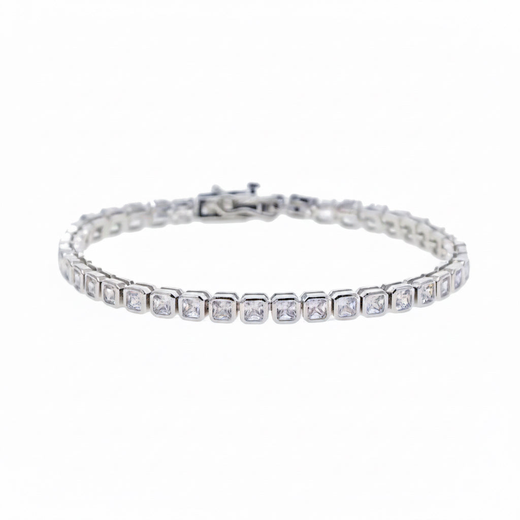 Square Bezel Tennis Bracelet