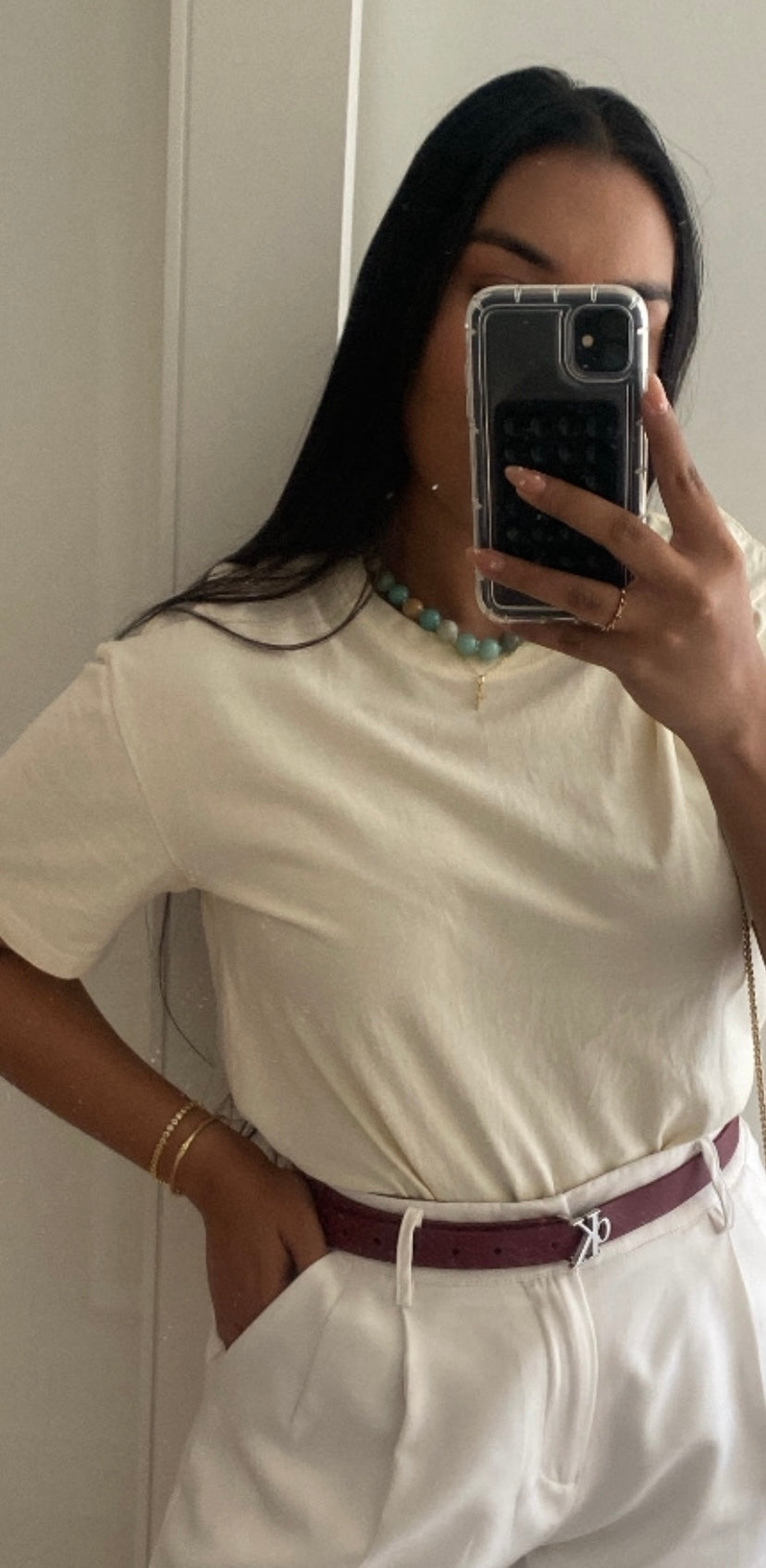 Necklace Natural Stone - Amazonita 12mm