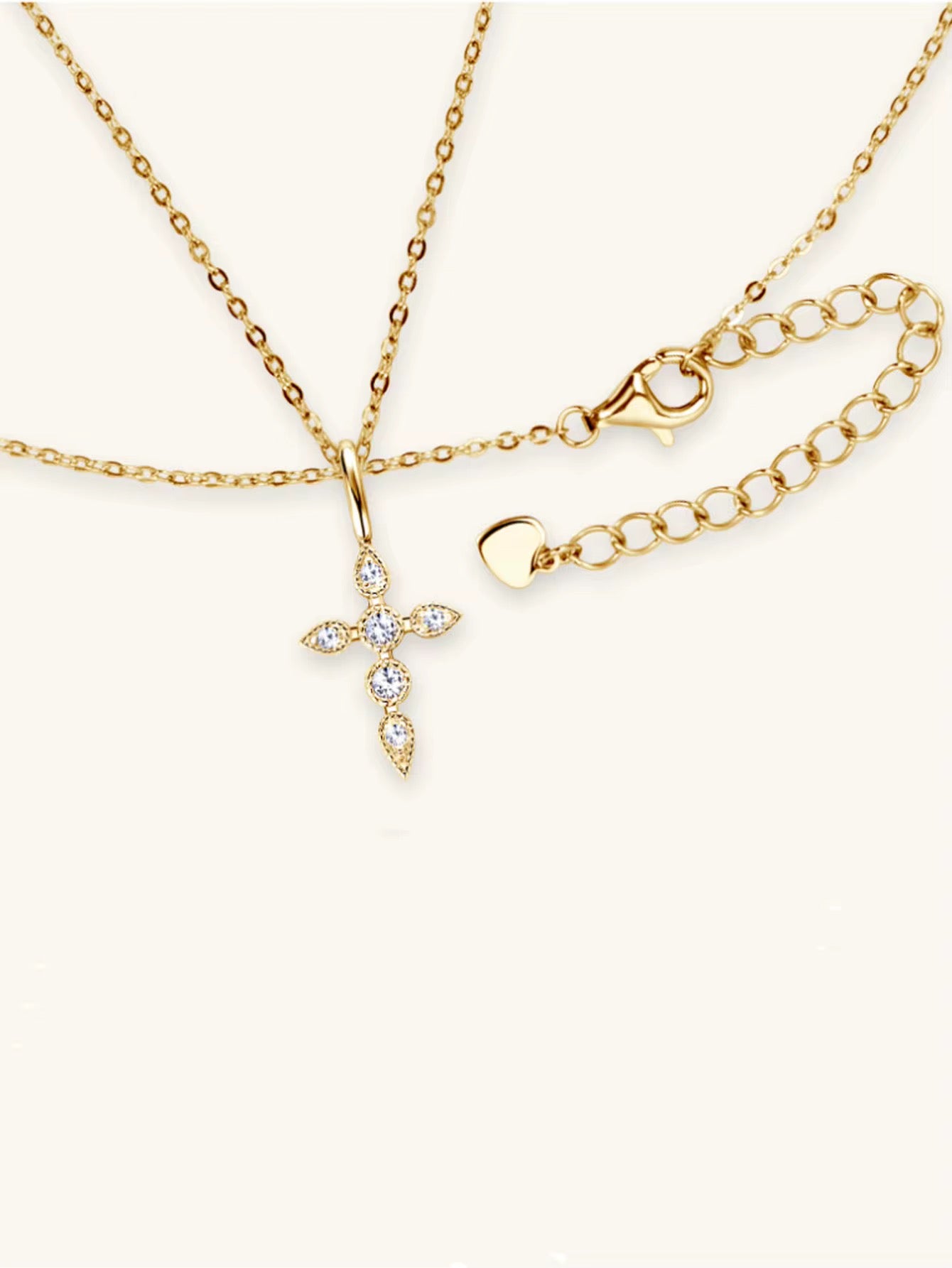 Necklace Plata 925 + moissanite, chapado en oro 18K