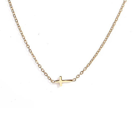 Necklace Cruz - Acero Inoxidable con baño en oro 18k