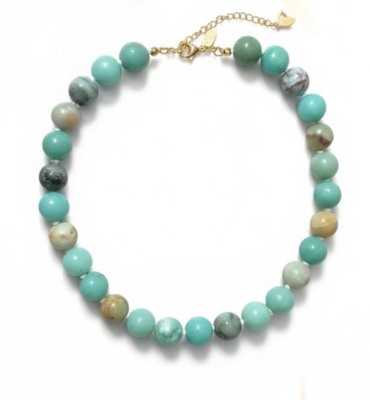 Necklace Natural Stone - Amazonita 12mm