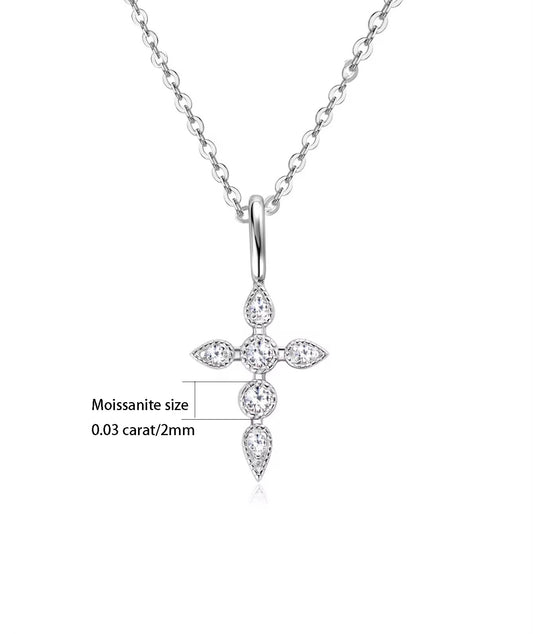 Necklace Plata 925 + moissanite, chapado en oro 18K