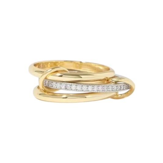 Ring 3/1 - Acero Inoxidable con baño en oro 18k