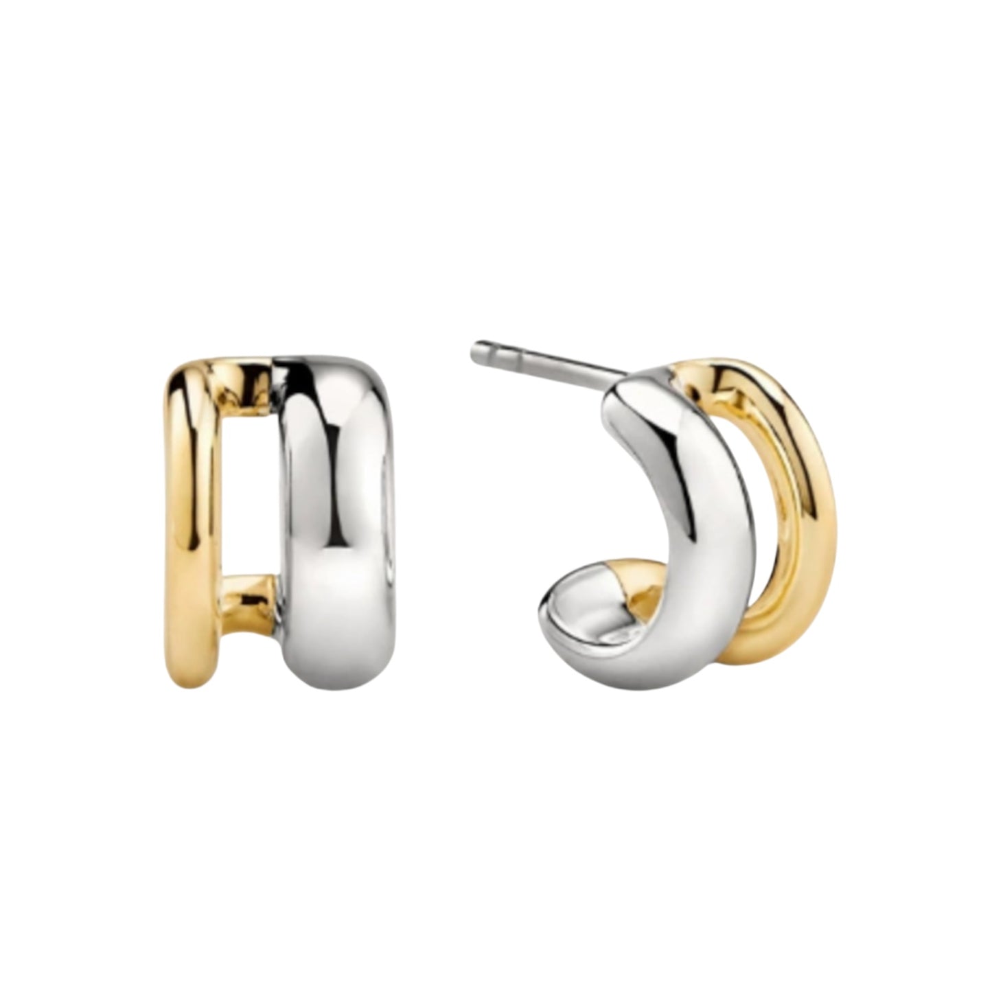 Two-Tone Hoops | Plata 925