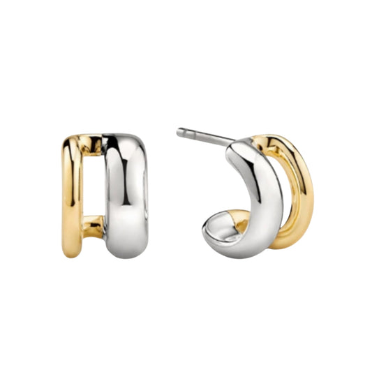 Two-Tone Hoops | Plata 925