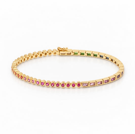 Bezel Rainbow Bracelet